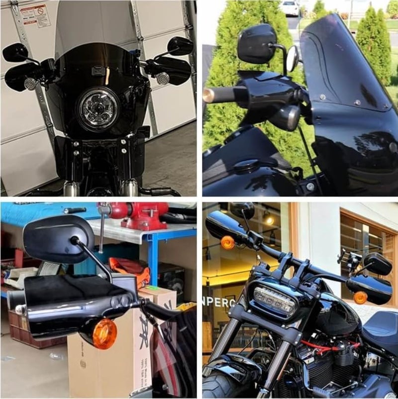FVMOTO Club Style Handlebar Handguards Upgrade Bracket with Cutouts Compatible with Harley Turn Signals Touring Softail Sportster Dyna 2009+ 2025 - Image 2